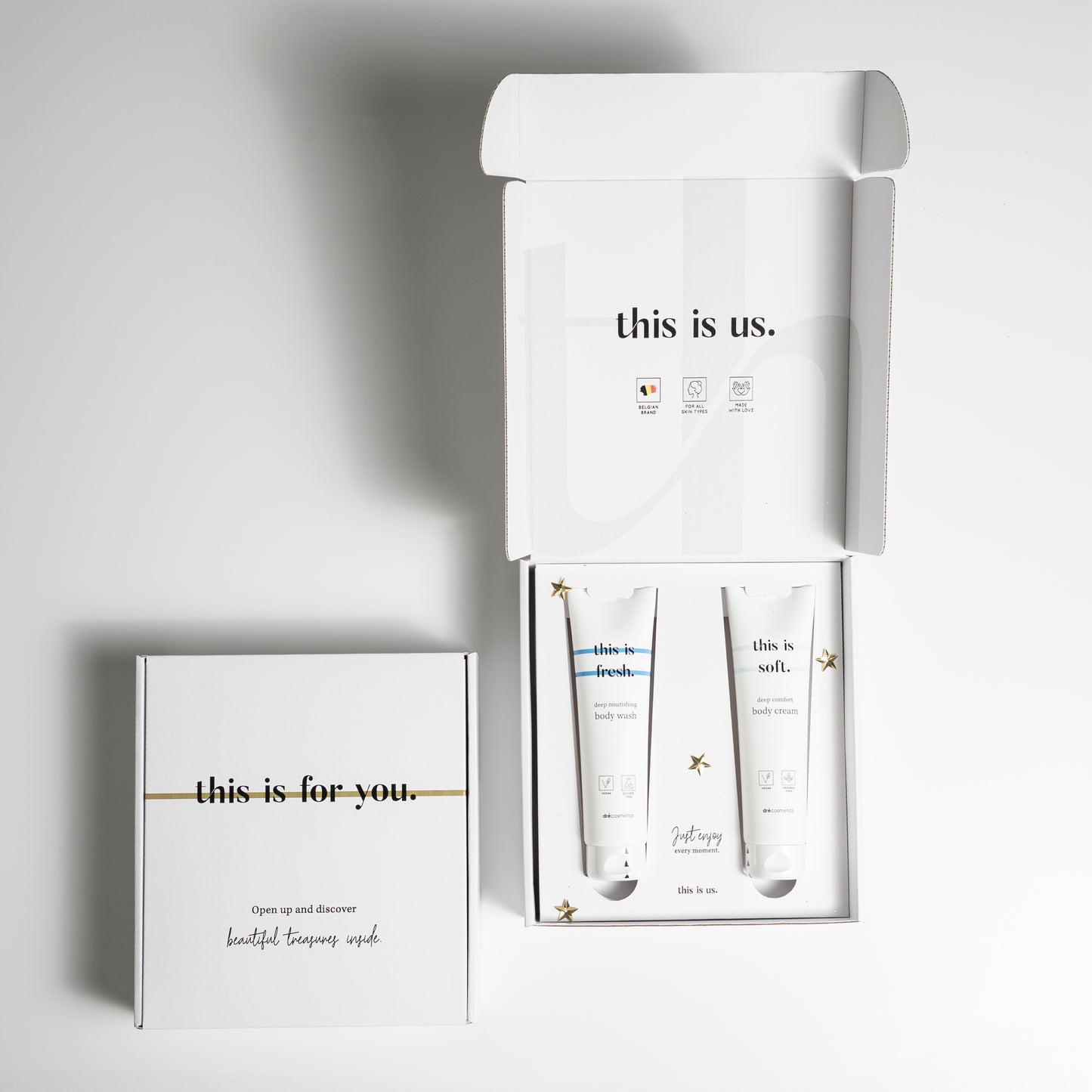 ‘this is for you.’ Cadeauset Body Wash & Body Cream