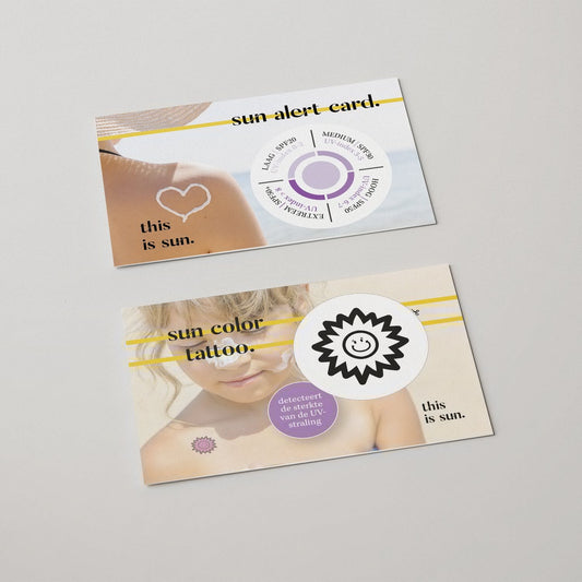 UV-alert card & sun tattoo UV-alert (5 stuks + 5 stuks) | "this is sun."